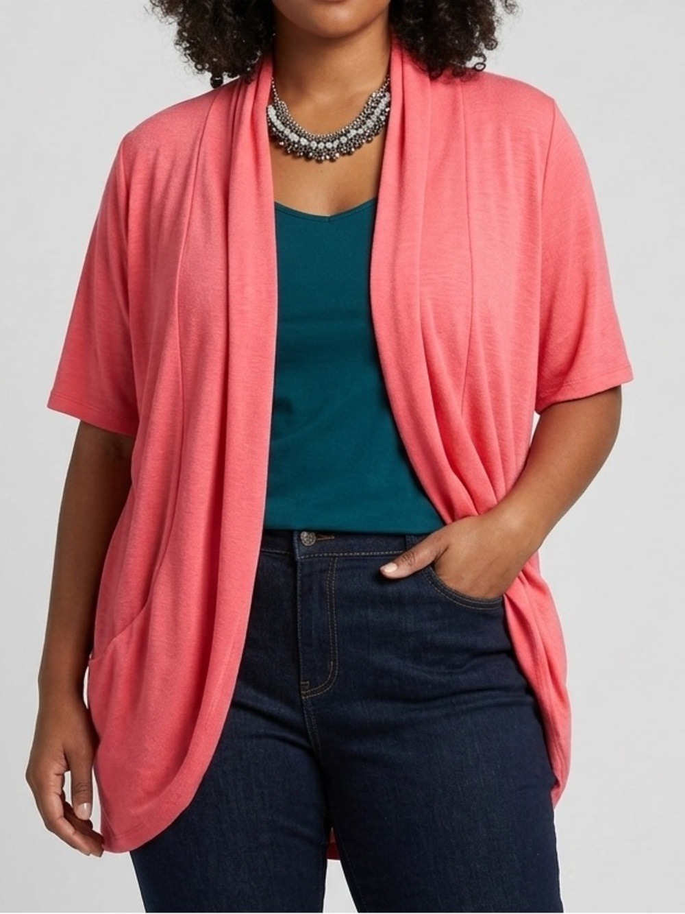 😍SHOW SPECIAL NWD Short Sleeve Open Cocoon Cardigan Knit 2X